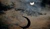 ISLAMABAD: August 01 â€“ The moon partially covers the sun over the skies.