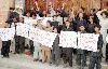 Next picture :: Supporters of Pakhtoonkhawa Students  Organization (PSO) shout slogans in favor of their demands