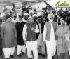 Nawab Akbar Bugti, Nawabzada Nasrullah Khan and Nawaz Sharif on Quetta Airport