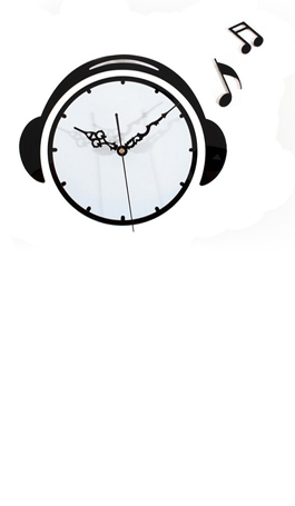 Music & Headphone Acrylic Wall Clock
