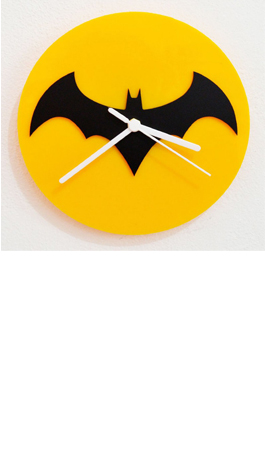 Batman Black & Yellow Silhouette Acrylic Wall Clock
