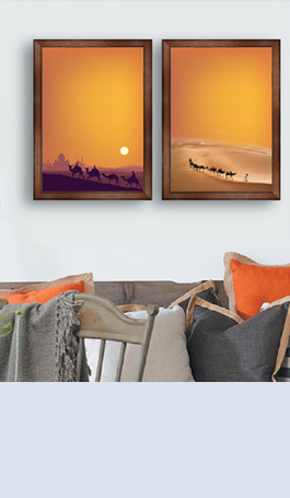 Ramadan kareem sunset illustration