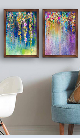 Abstract floral watercolor painting