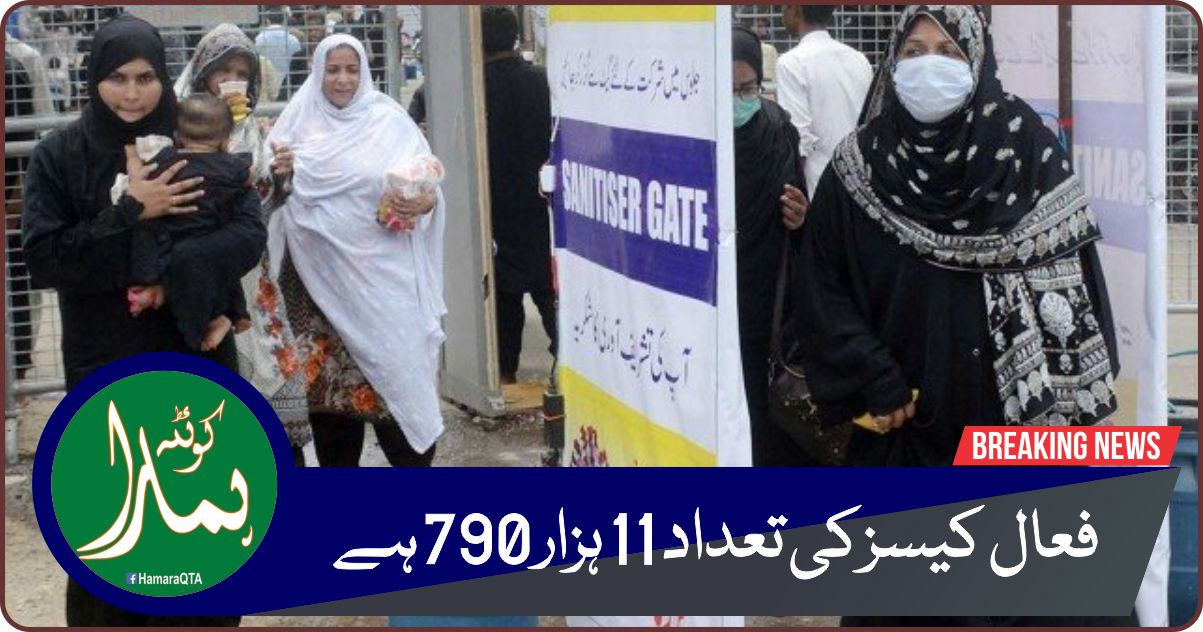 ملک میں کورونا Ú©Û’ ÙØ¹Ø§Ù„ کیسزکی تعداد 11 ÛØ²Ø§Ø±790 Ø±Û Ú¯Ø¦ÛŒ